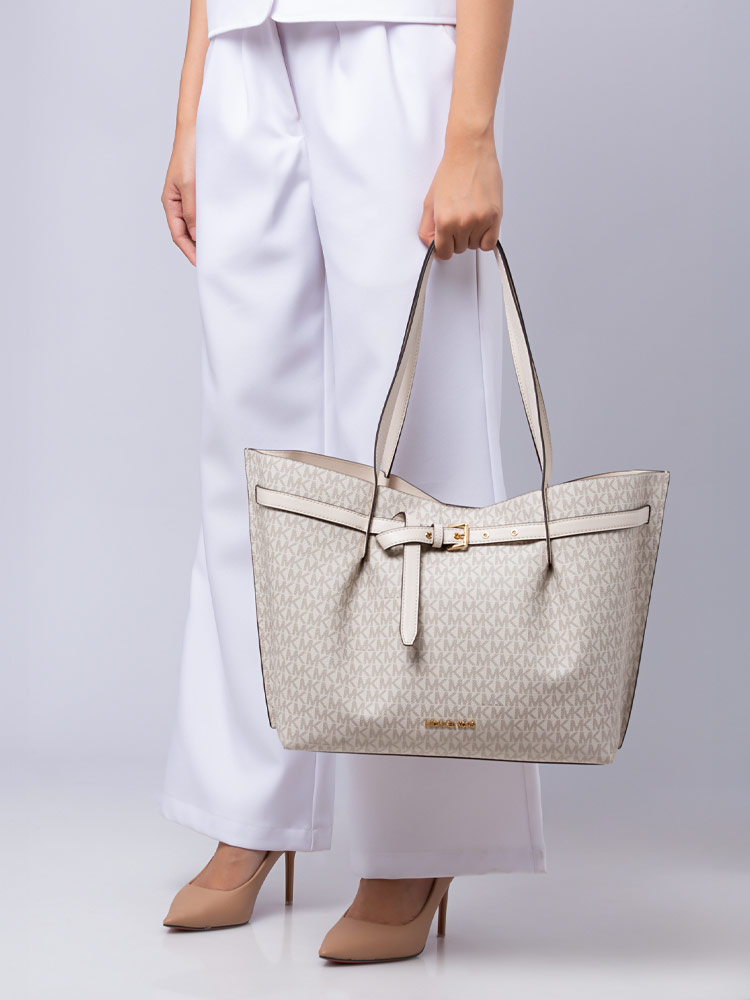 Signature Emilia Large Tote Light Cream Multi