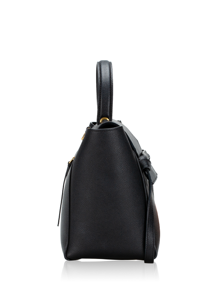 Grained Calfskin Micro Belt Bag Black