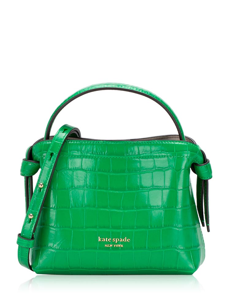 Knott Croc Embossed Mini Crossbody Leafy Green