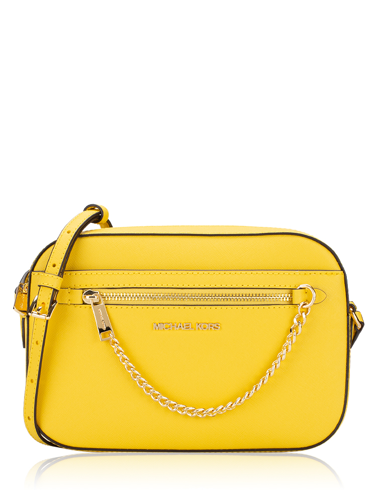 Jet Set Item Large East West Zip Chain Crossbody Golden Yellow