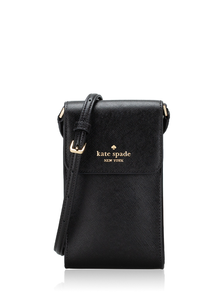 Madison North South Flap Phone Crossbody Black