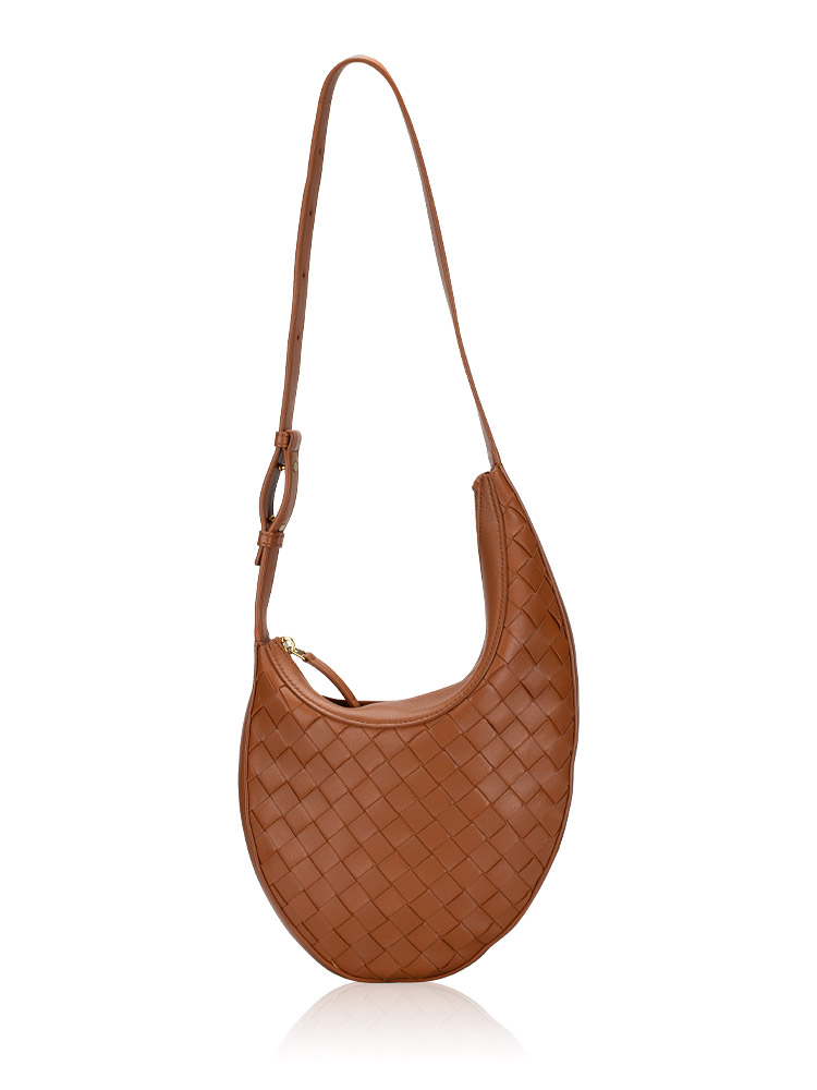 Nappa Intrecciato Drop Small Shoulder Bag Wood