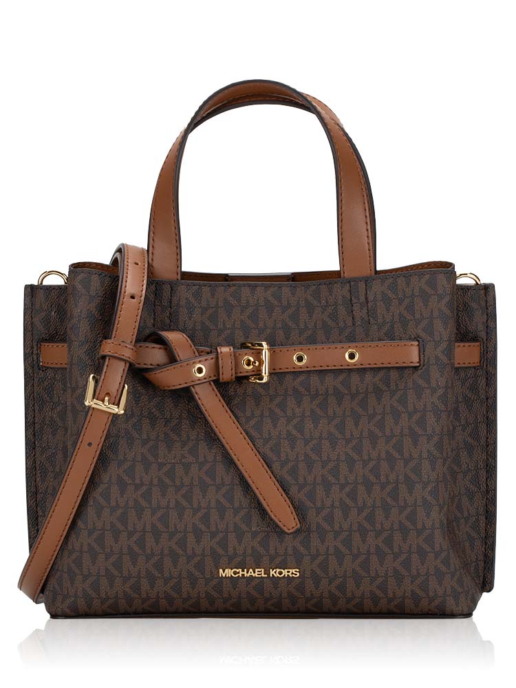 Signature Emilia Small Satchel Brown