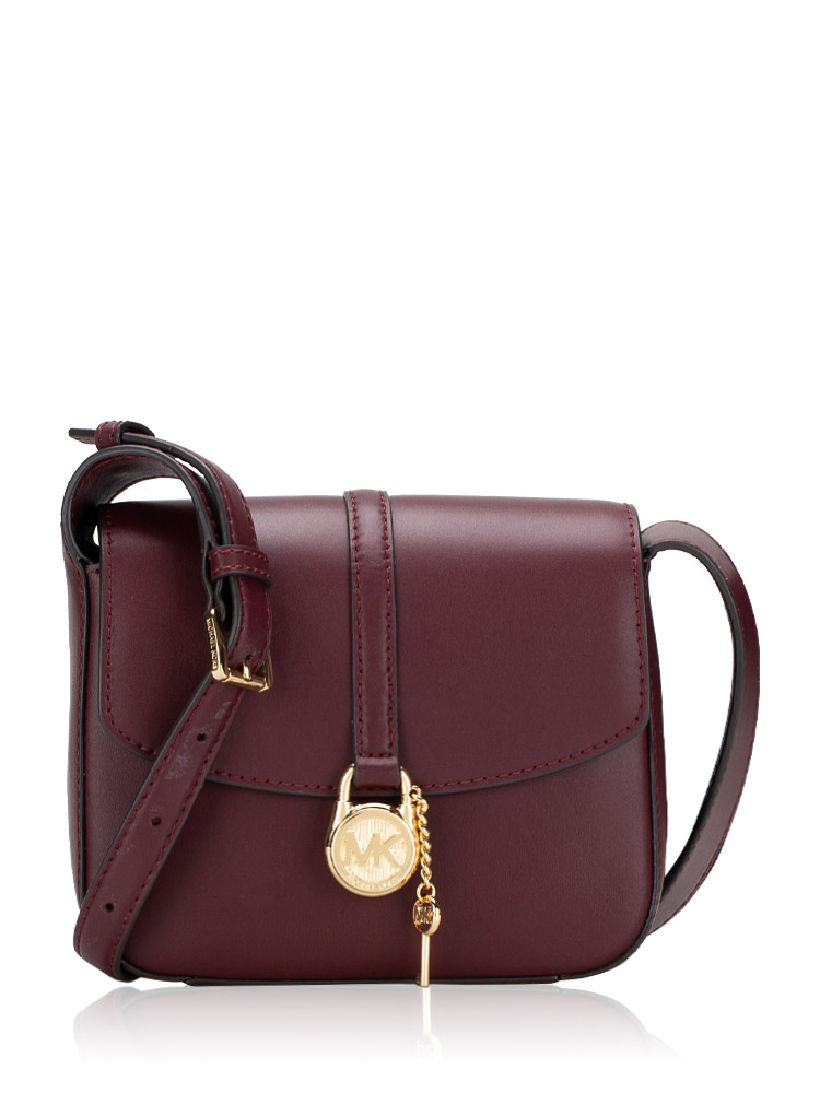 Lyra Leather Small Flap Crossbody Oxblood