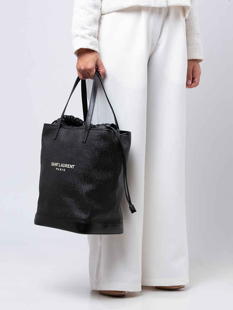 Linen Canvas Teddy Shopper Black