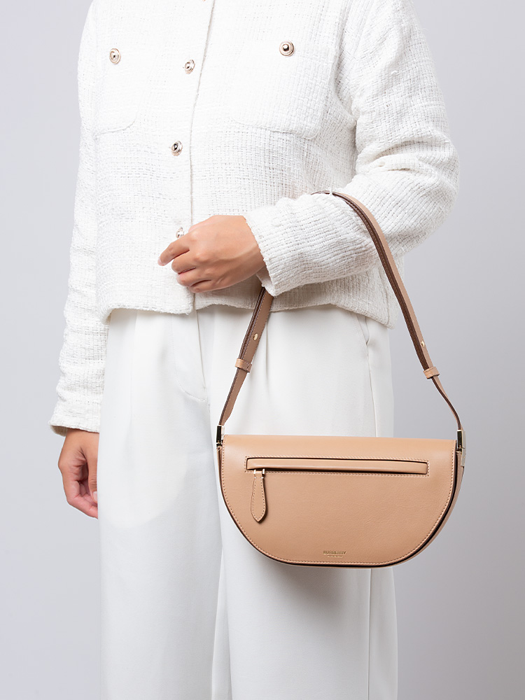 Calfskin Olympia Small Shoulder Bag Light Biscuit