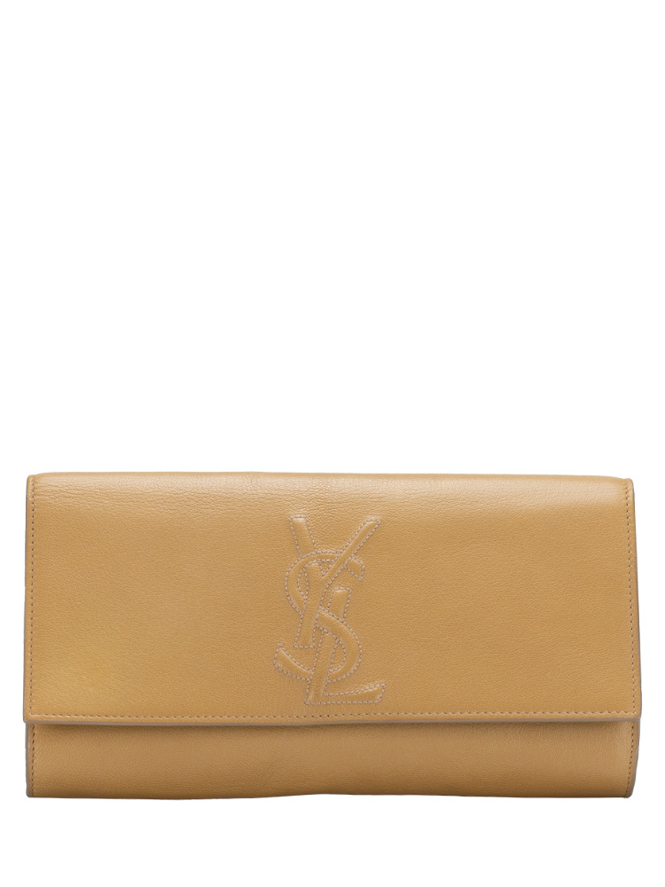 Goatskin Large Belle De Jour Clutch Beige