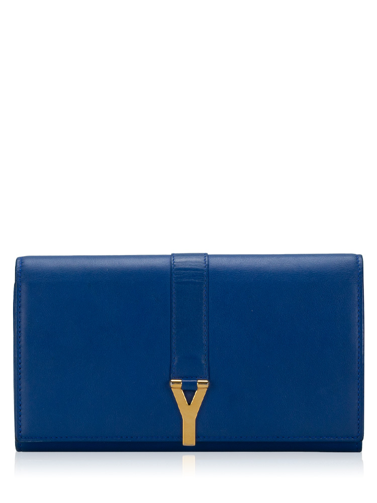 Calfskin Classic Y Ligne Wallet Bleu Majorelle