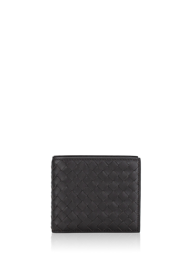 Men Nappa Intrecciato Bifold Wallet Brown