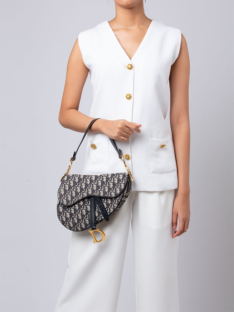 Oblique Saddle Bag Blue