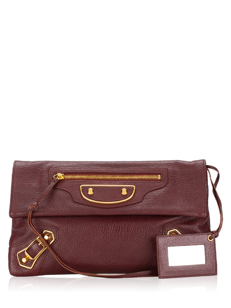 Gold Metallic Edge Envelope Clutch Cassis
