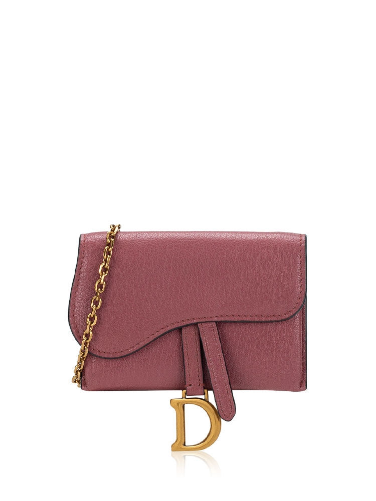 Goatskin Nano Saddle Chain Pouch Pink
