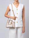 Carine Monogram XS Satchel Light Cream Multi Gold