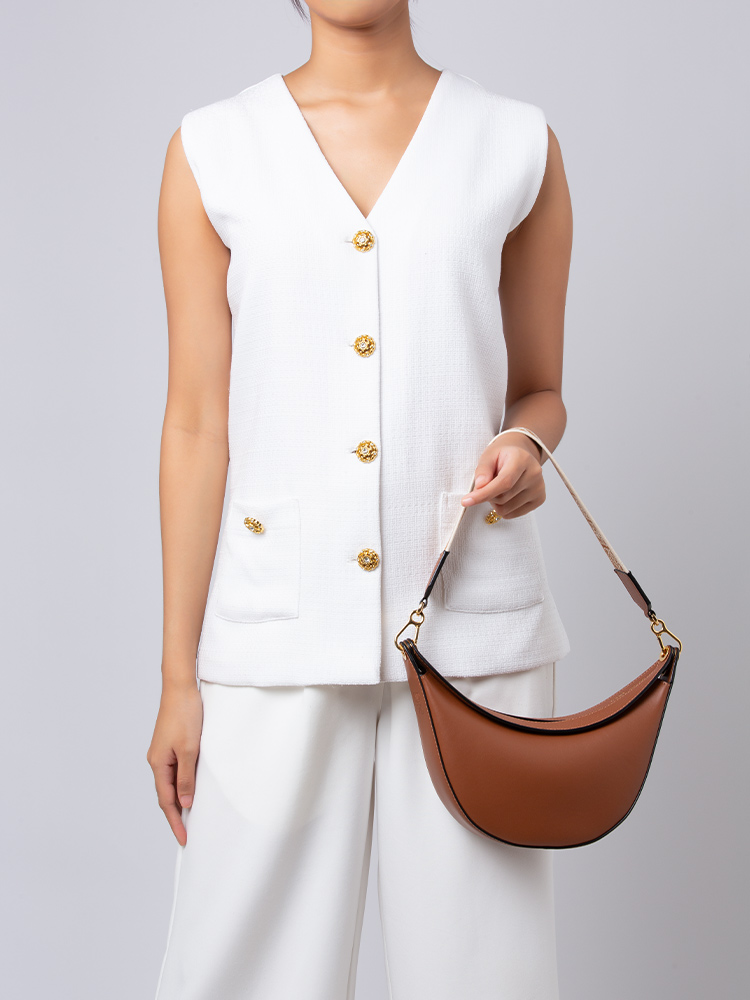 Calfskin Luna Small Hobo Tan
