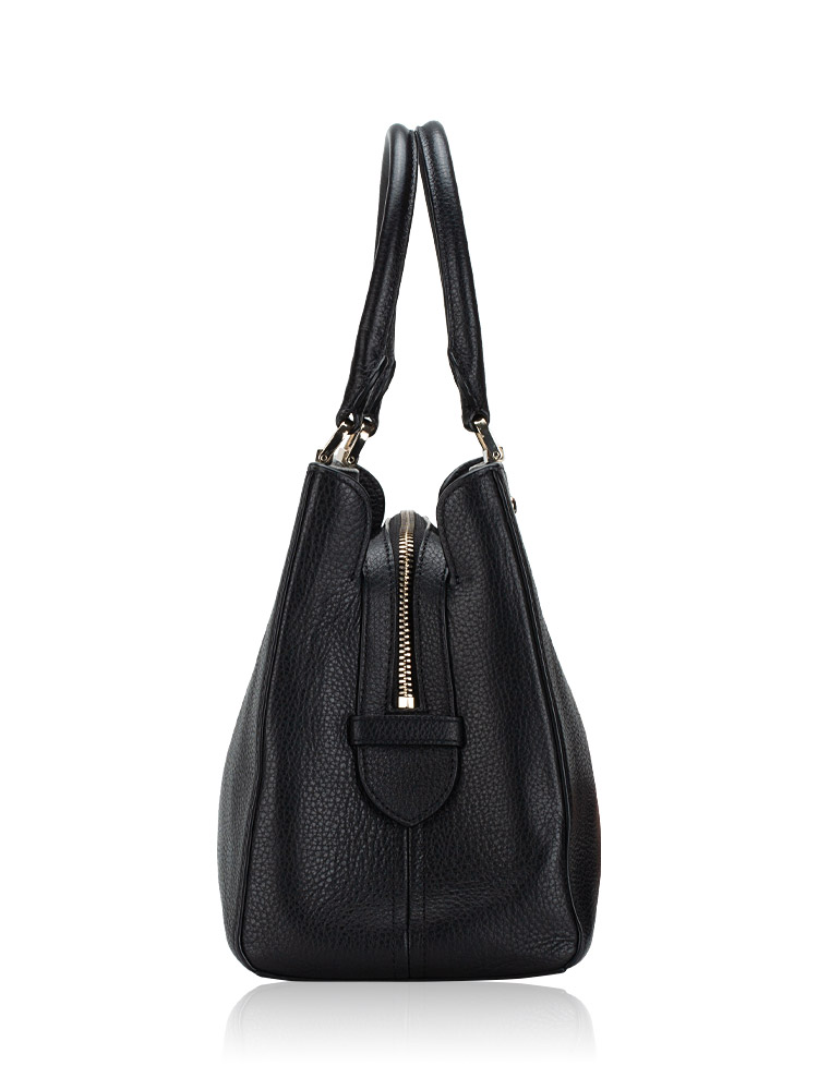 Leila Medium Triple Compartment Satchel Black