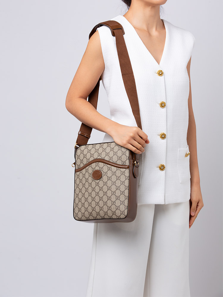 GG Supreme Messenger Bag Beige Ebony