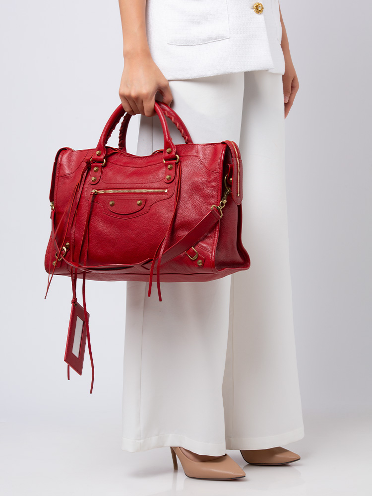 Sugar Goatskin Classic Gold City Rouge Coquelicot