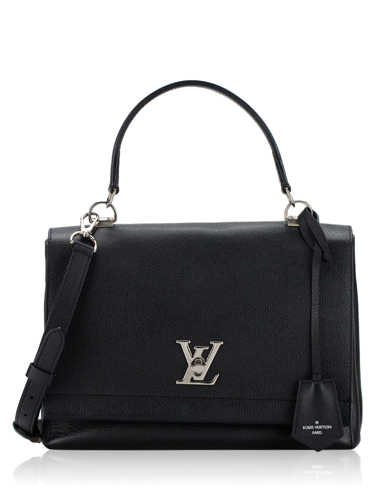 Calfskin Lockme II Top Handle Noir