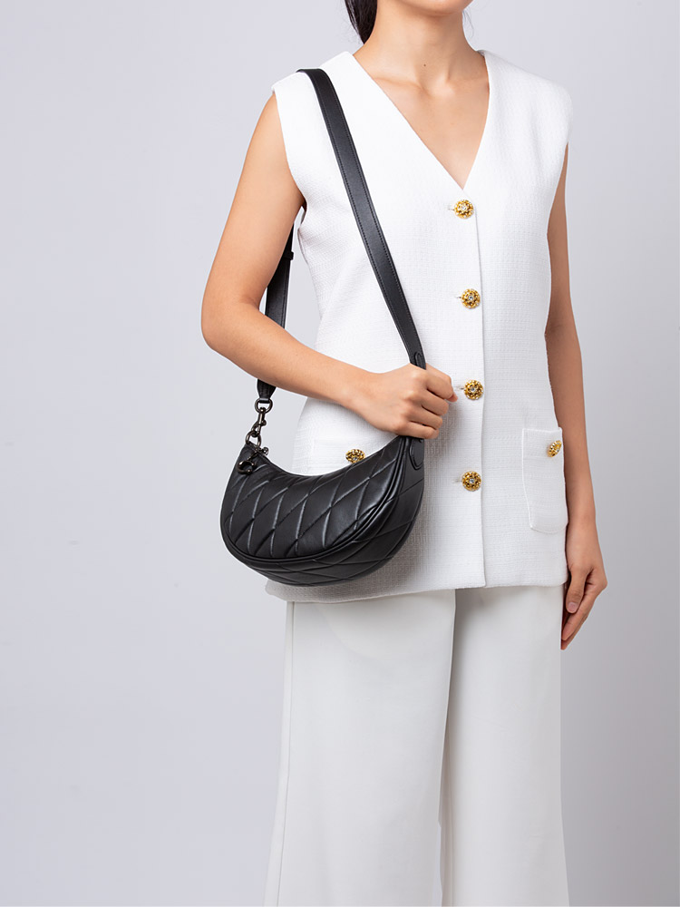 CP148 Mira Pillow Quilting Shoulder Bag Black