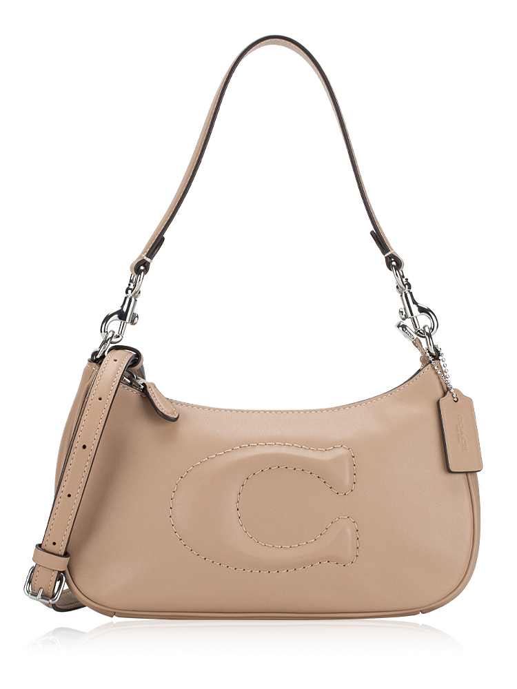 CR099 Teri Leather Shoulder Bag Taupe