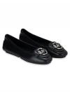 Lillie Leather Flats Black Silver Sz 7