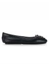 Lillie Leather Flats Black Silver Sz 7