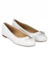 Signature Embossed Honey Ballet Flat Optic White Sz 6.5