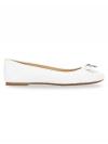 Signature Embossed Honey Ballet Flat Optic White Sz 6.5