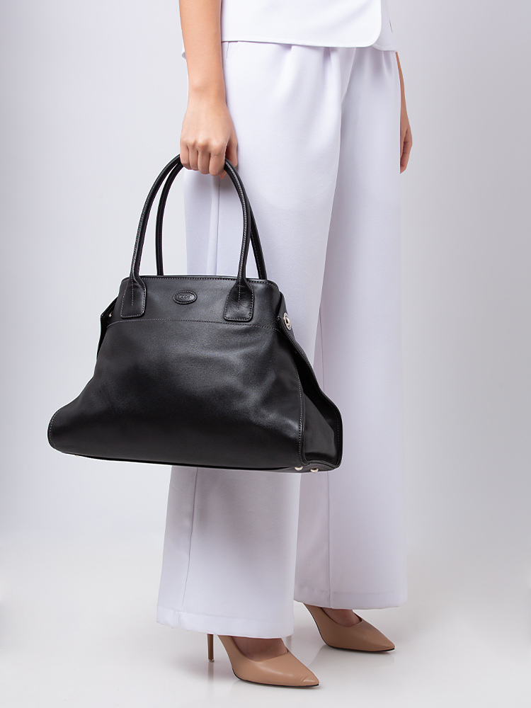 Smooth Calfskin Girelli Tote Black