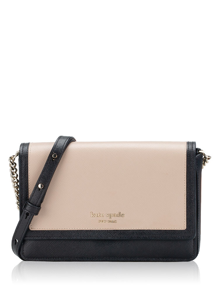 Morgan Flap Chain Wallet Warm Beige Multi