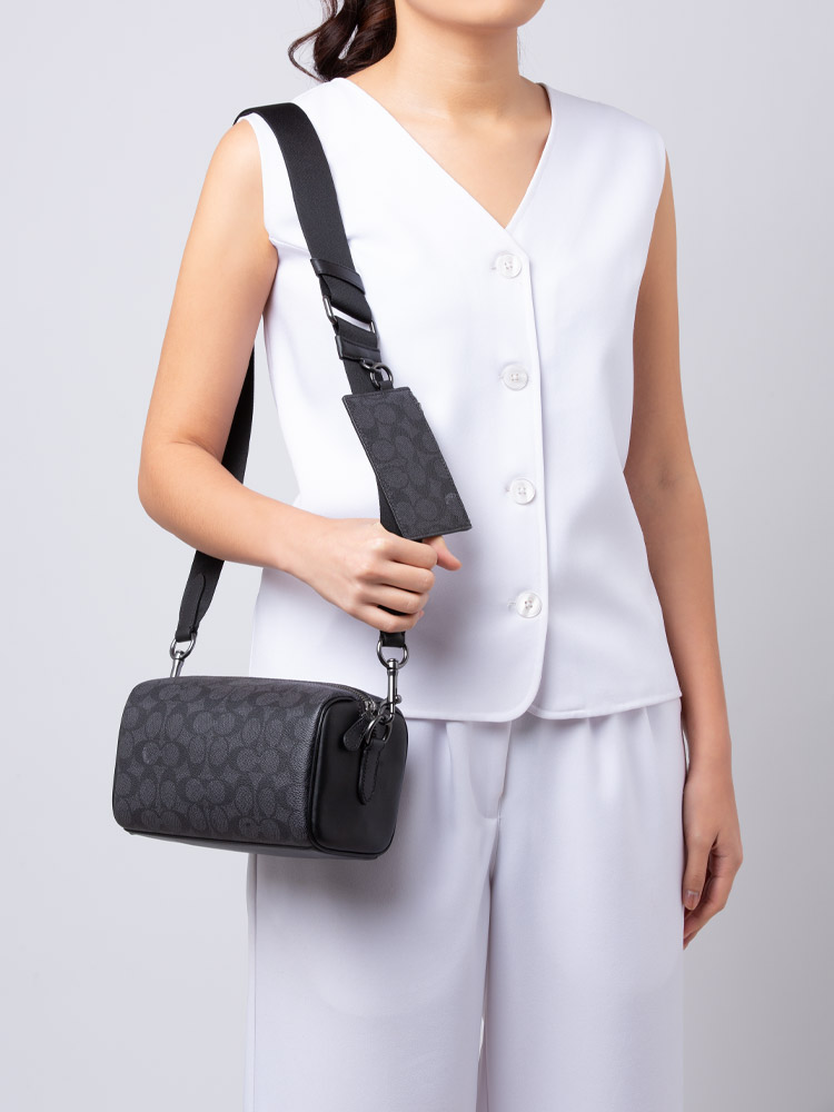 CV762 Signature Axel Crossbody Charcoal Black
