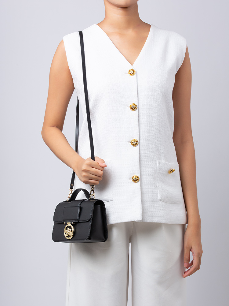 Box-Trot Leather XS Crossbody Black