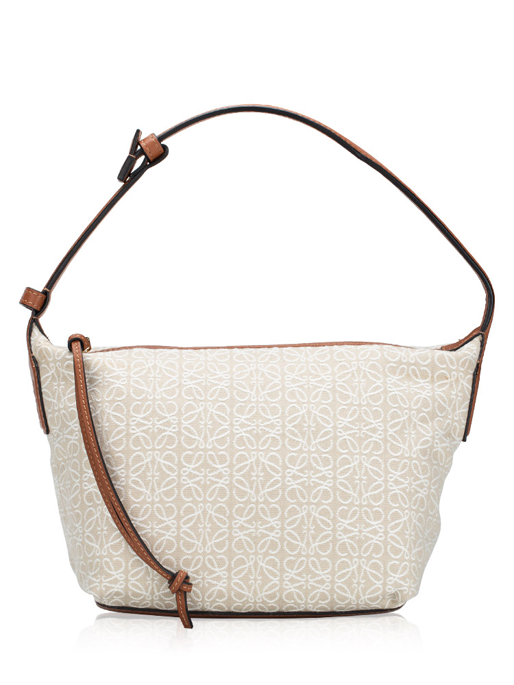 Anagram Jacquard Cubi Small Bag Ecru Tan