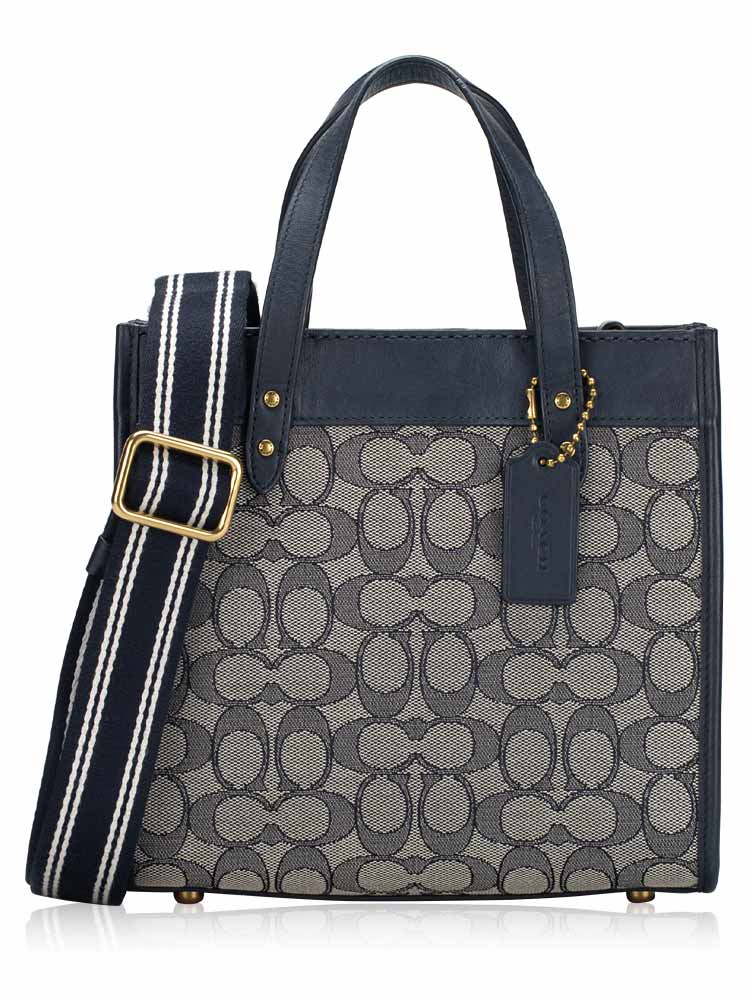 C3865 Signature Jacquard Field Tote 22 Midnight Navy