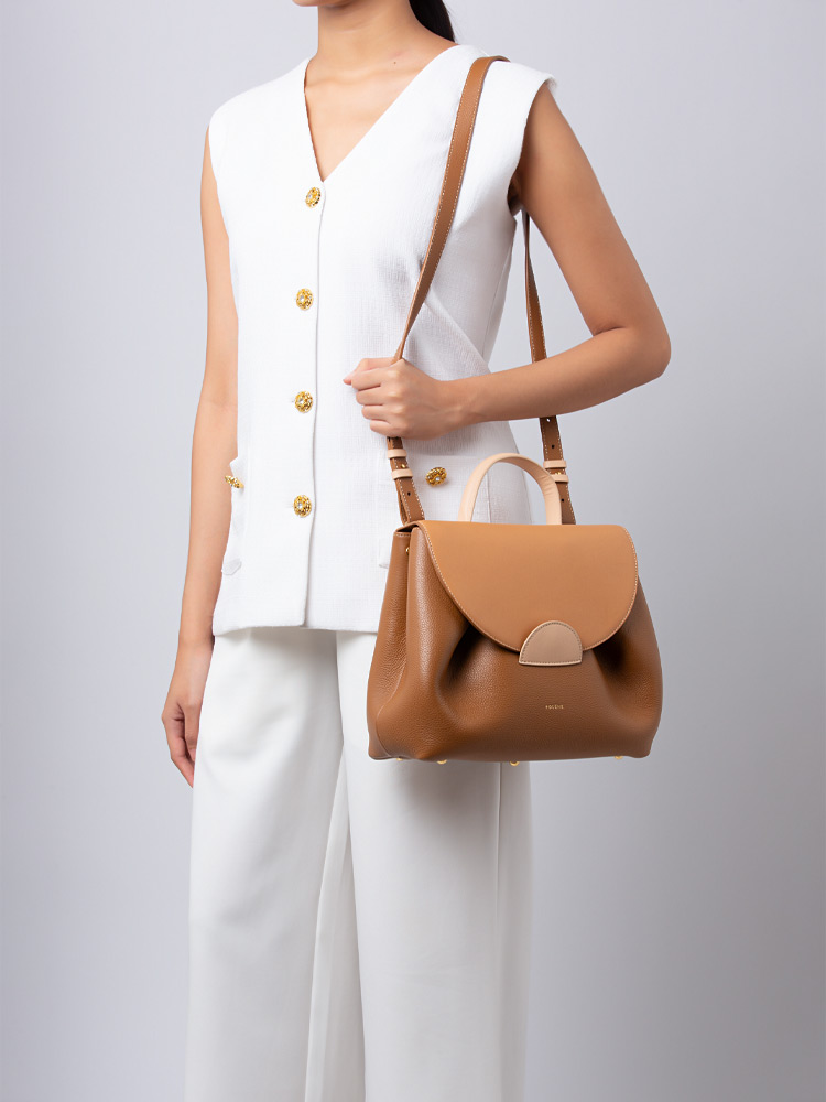 Textured Calfskin Numero Un Trio Camel