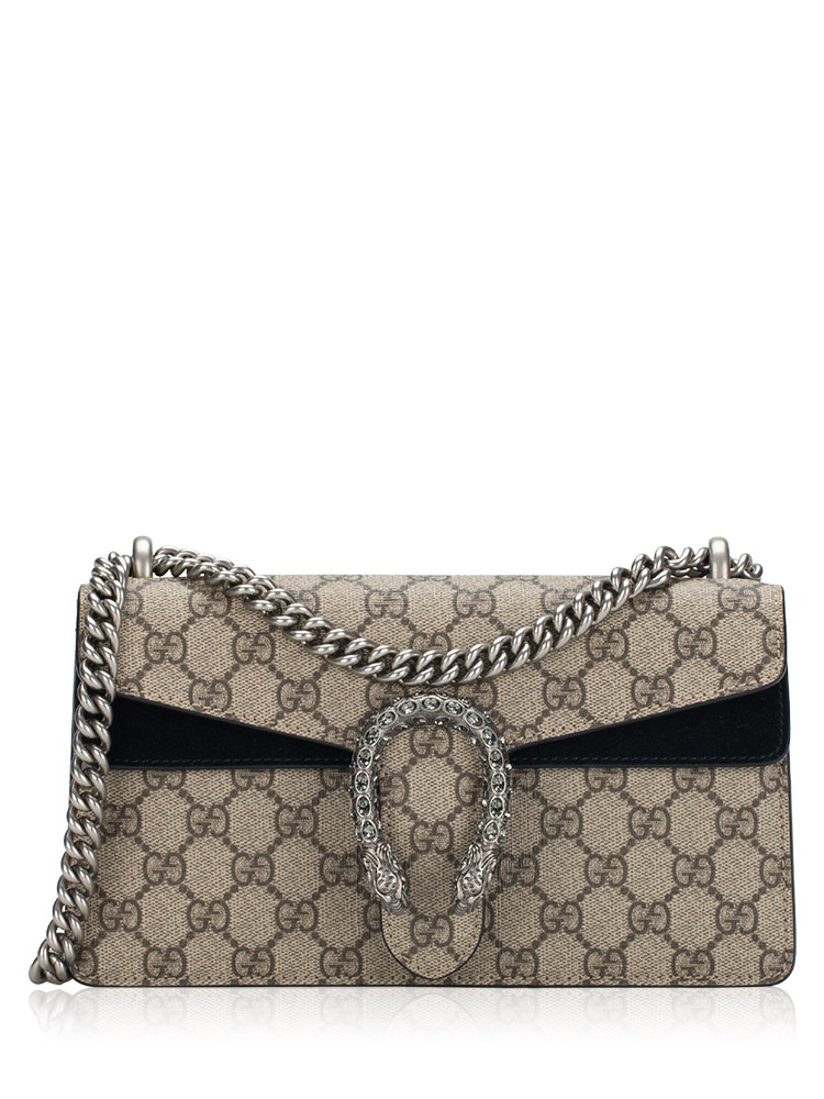 GG Supreme Crystal Dionysus Small Shoulder Bag Black