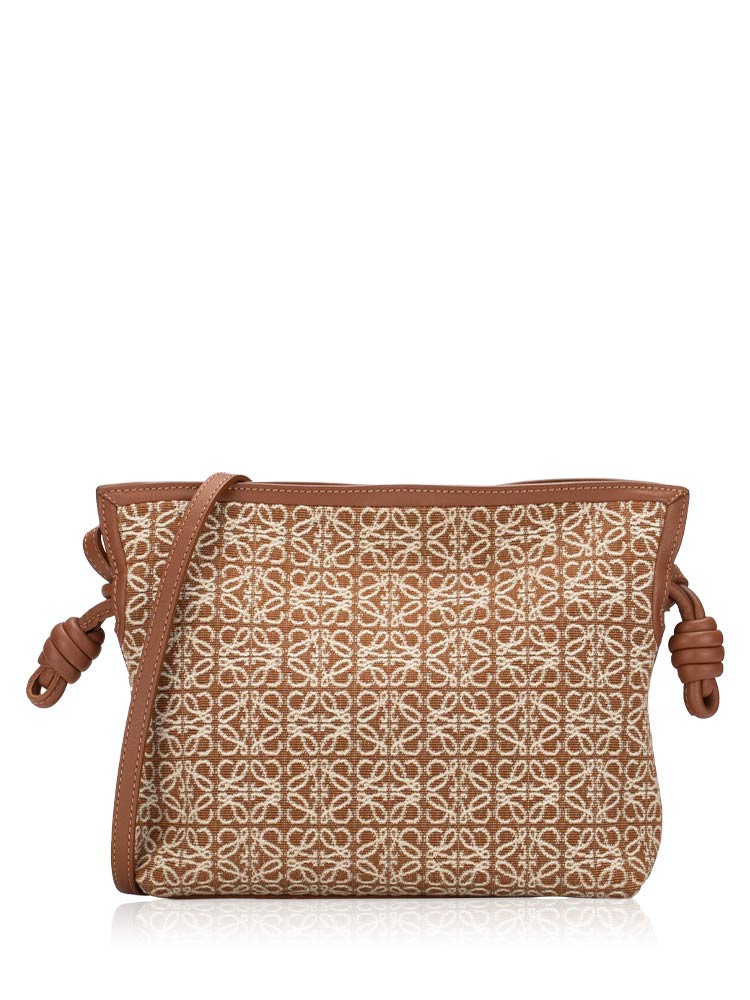 Jacquard Anagram Calfskin Flamenco Mini Knot Clutch Oro