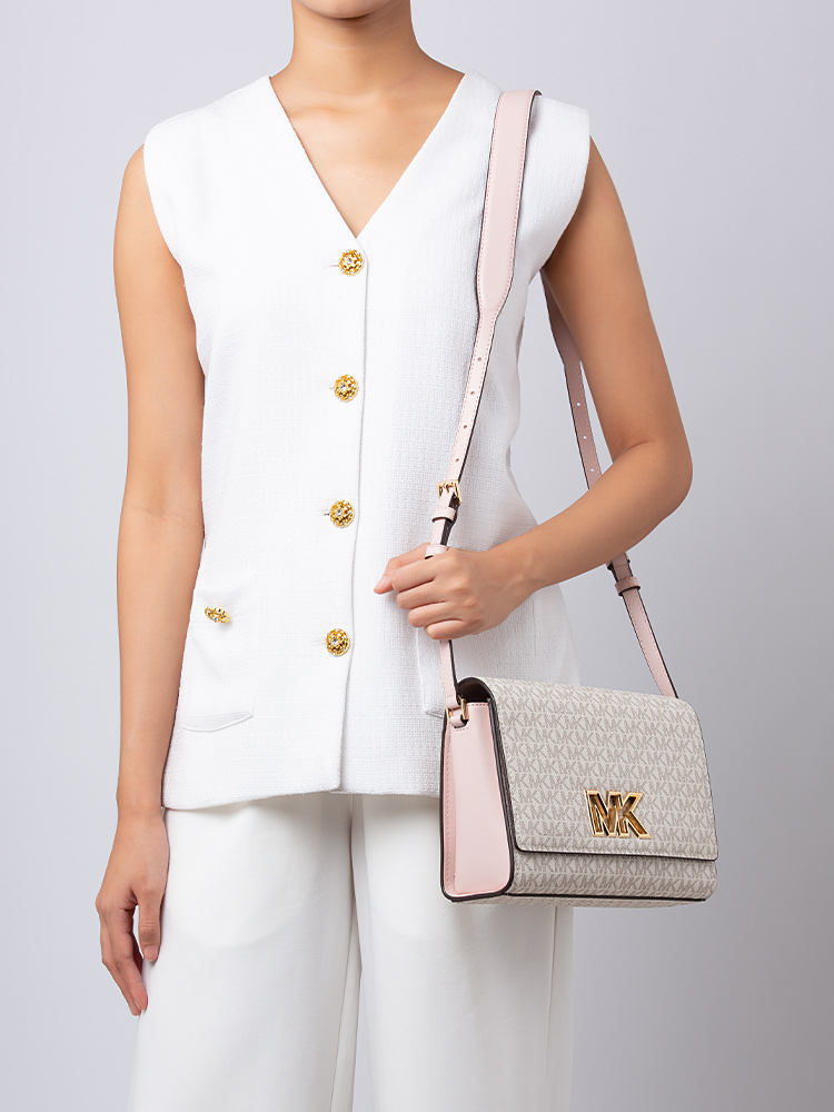 Signature Mimi Medium Flap Messenger Powder Blush Multi