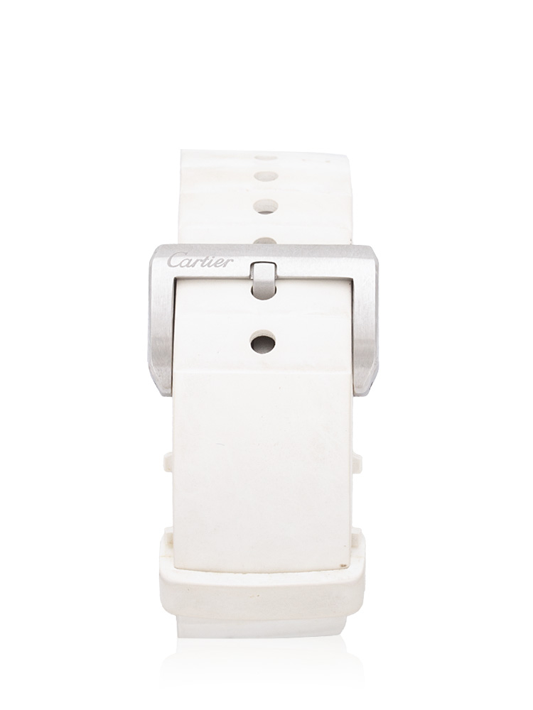 Rubber Stainless  Santos 100 Automatic 33mm Watch White