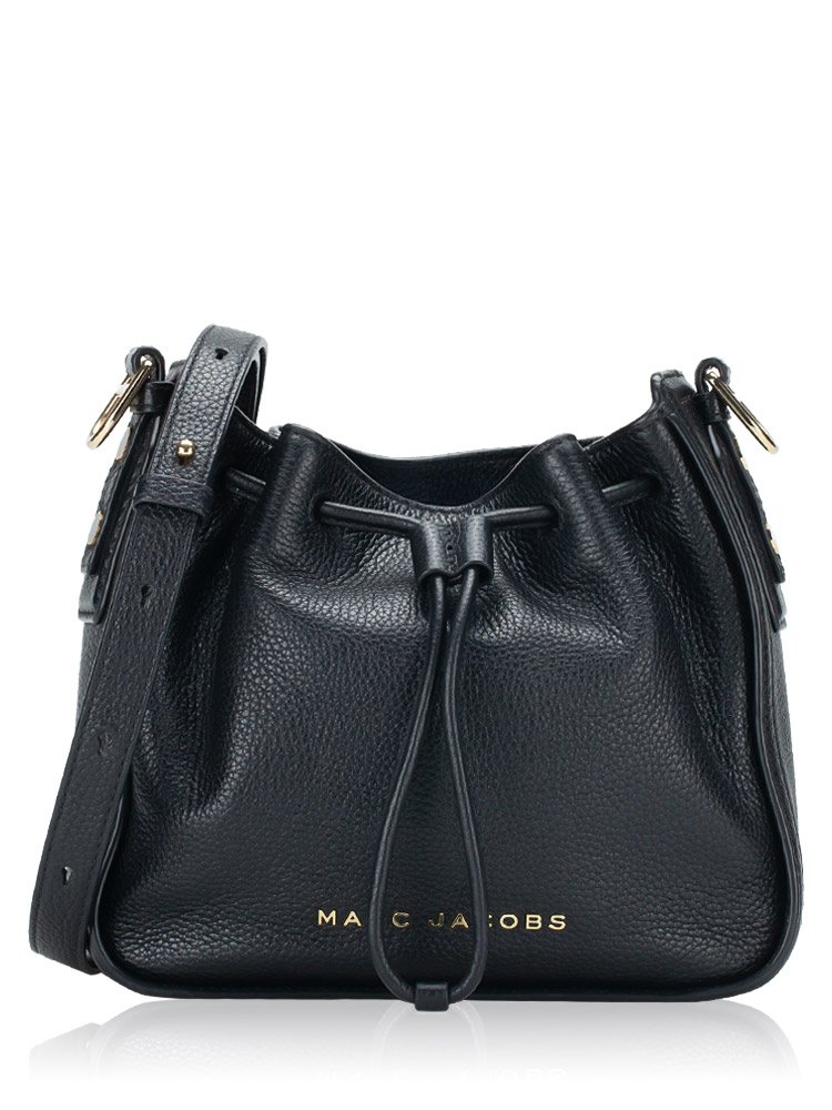 H606L01SP22 Leather Mini Bucket Bag Black
