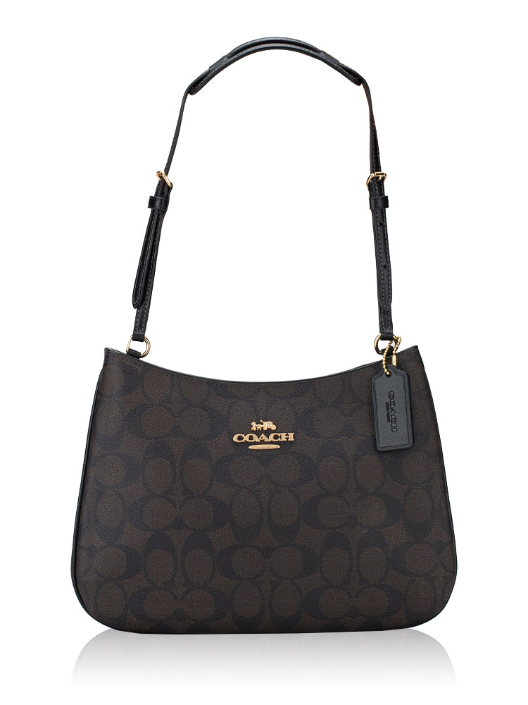 CO953 Signature Penelope Shoulder Bag Brown Black