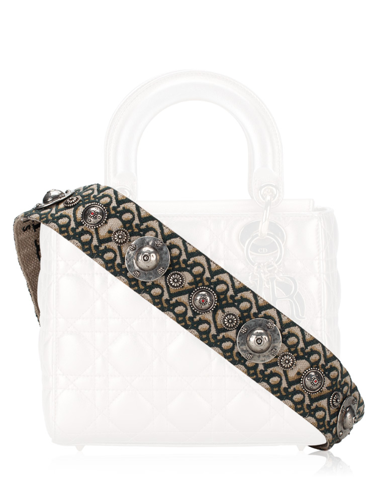 Oblique Studded Shoulder Strap Dark Green