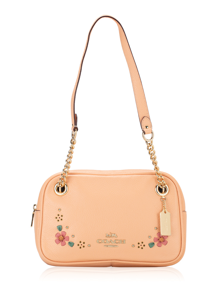 CA143 Cammie Floral Whipstitch Chain Shoulder Bag Faded Blush Multi