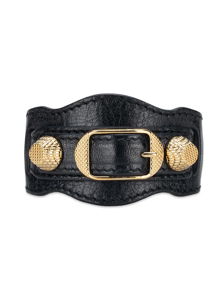 Giant Gold Cuff Bracelet Black Sz S