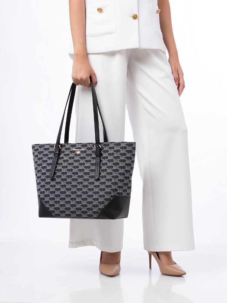 Aria Signature Jacquard Large Tote Black Multi