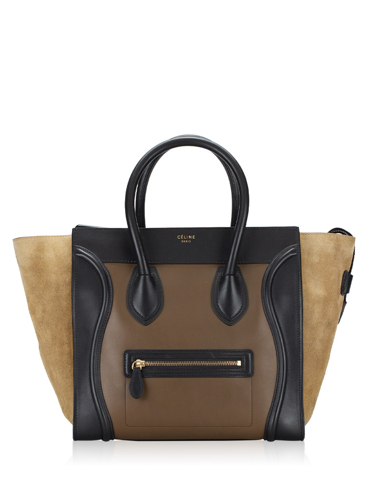 Smooth Calfskin Tri-Color Mini Luggage Olive
