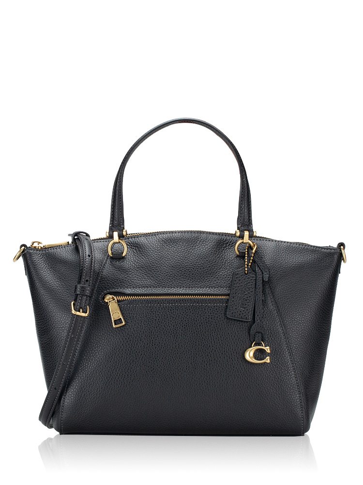 CR980 Bella Pebbled Leather Satchel Black