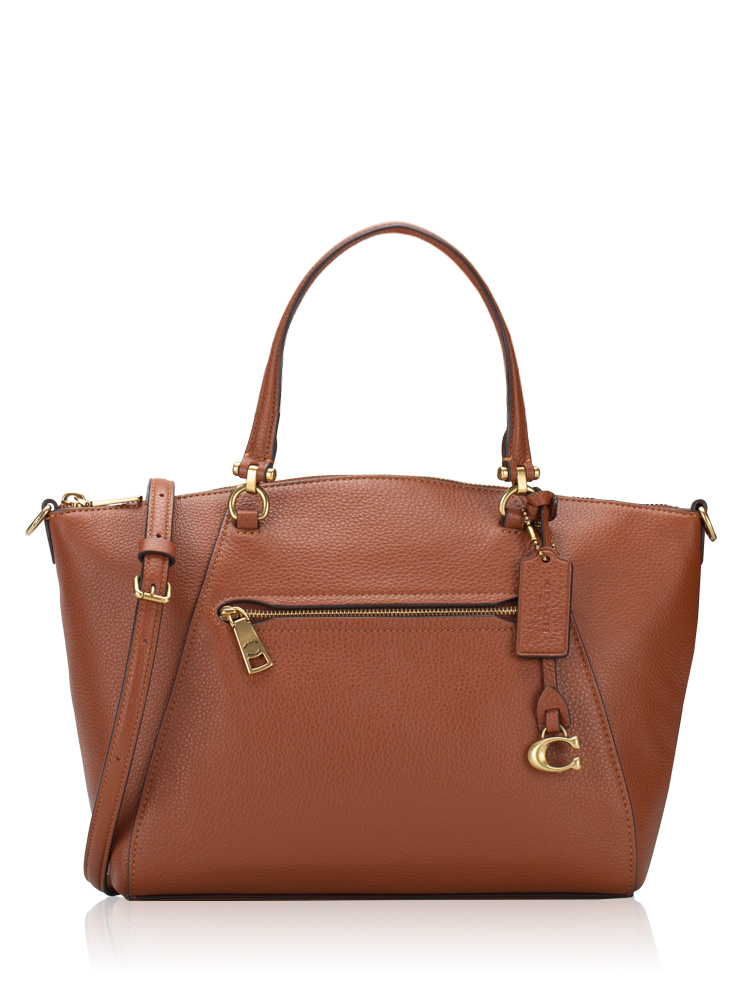 CR980 Bella Pebbled Leather Satchel Brown