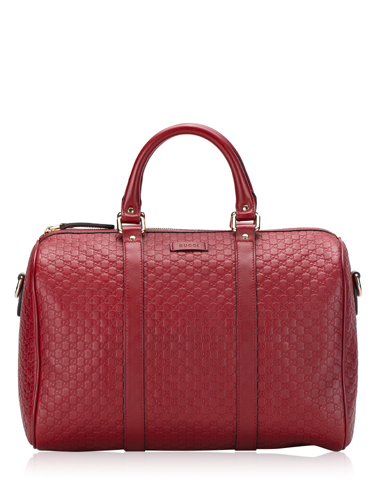 Microguccissima Medium Joy Boston Bag Red