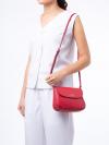 Monica Leather Mini Flap Crossbody Perfect Cherry